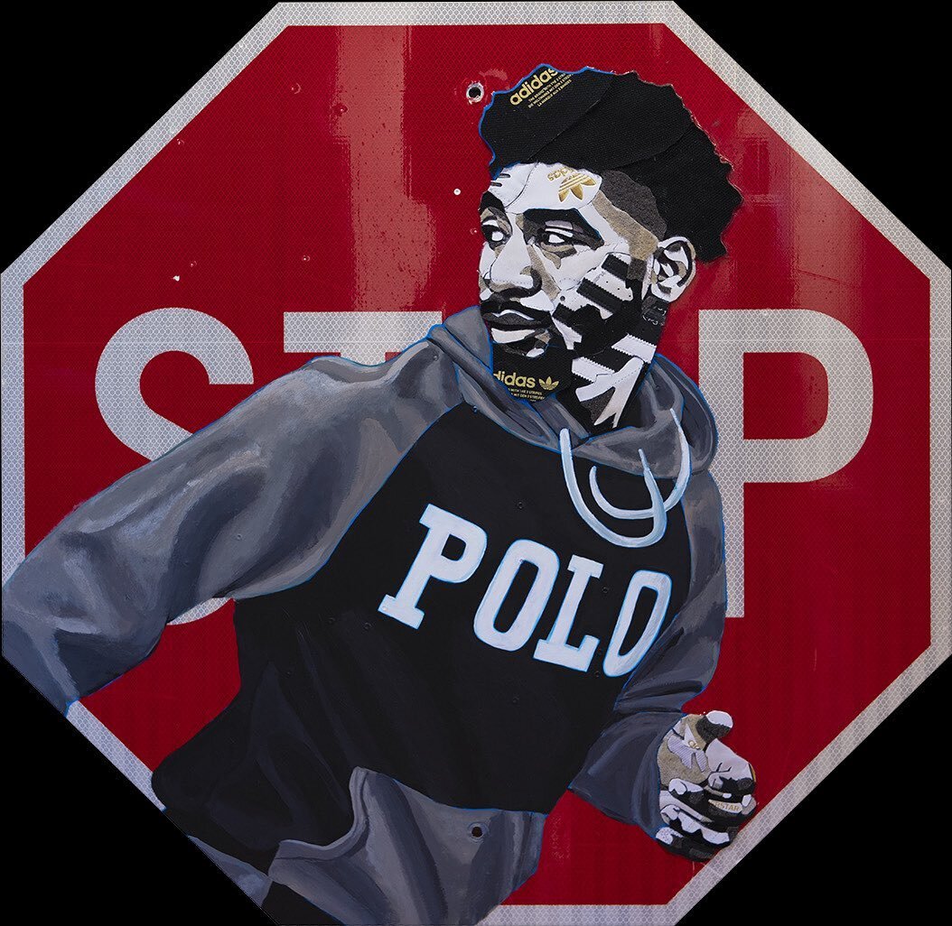 &ldquo;Untitled (Stop Sign),&rdquo; Justin Ruby
Acrylic and Adidas Shell Tops, 30&rdquo;x30&rdquo;

@haleyfineart 
@justinruby 

#contemporaryart #mixedmedia #painting #adidas