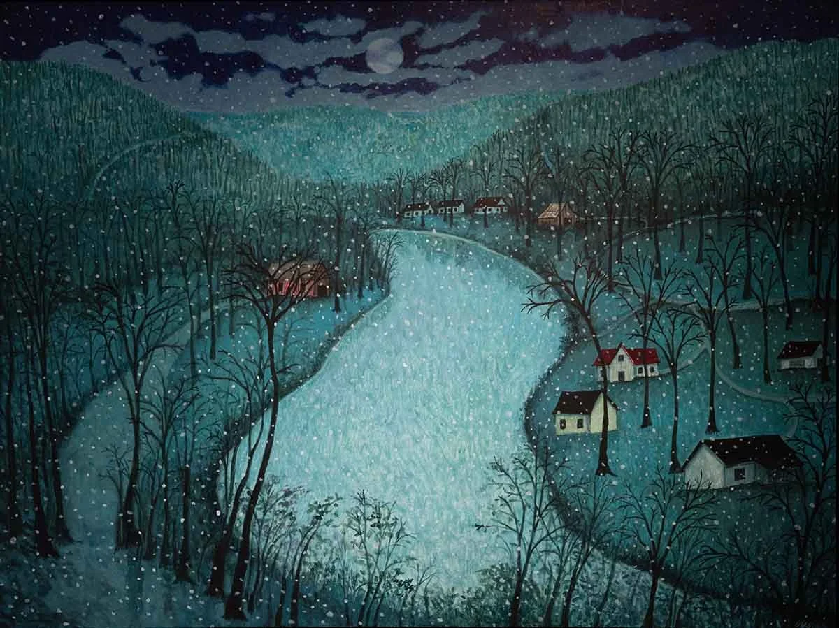 Snowfall, Foggy Mountain Home