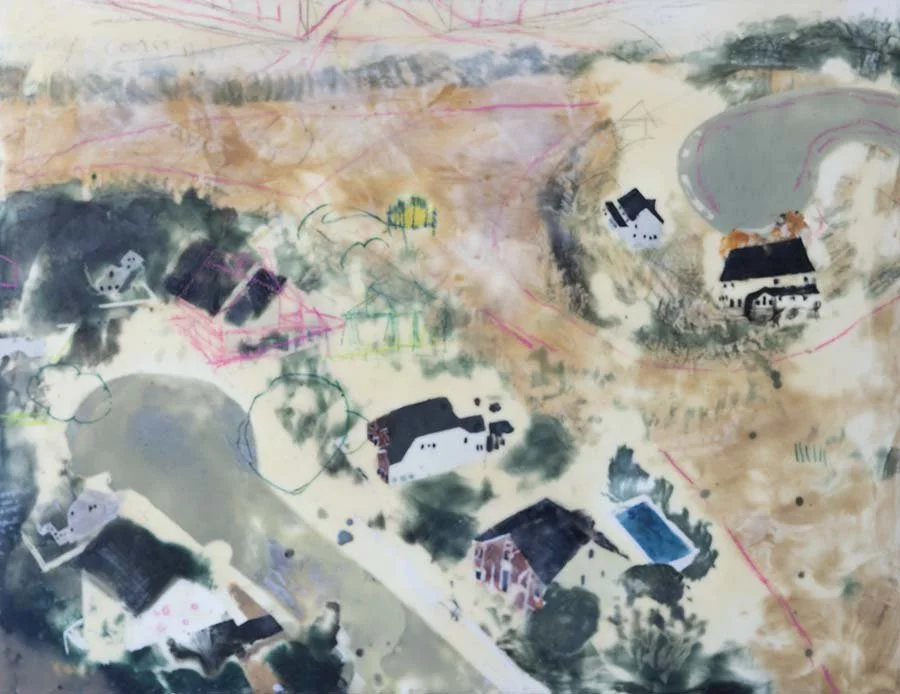  Encaustic on Panel, 36” x 48” 