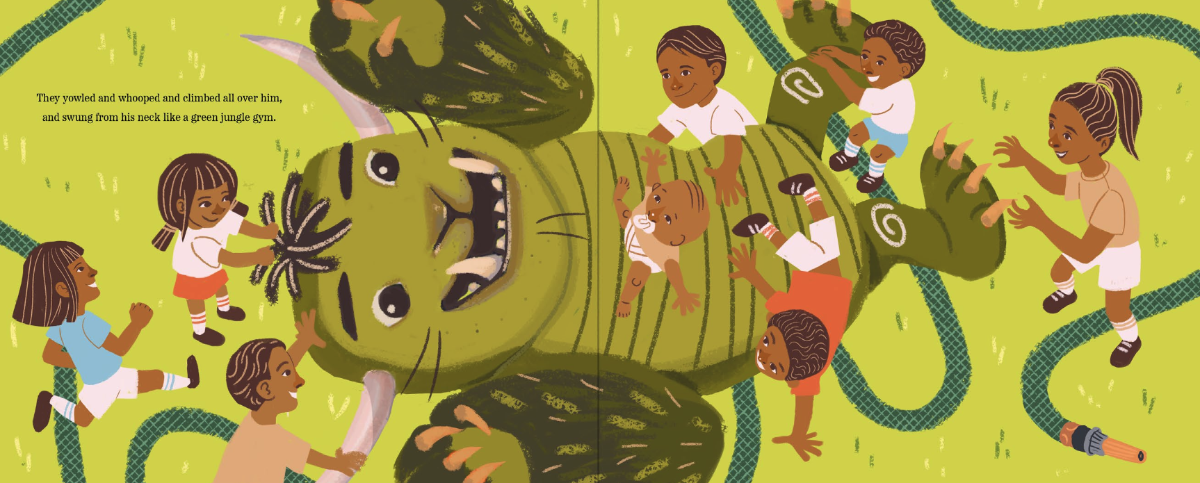  From our in-development children’s picture book,  The Garage Monster Sale . Text by S.L. Dixon, illustrations by Justine McAllister. 