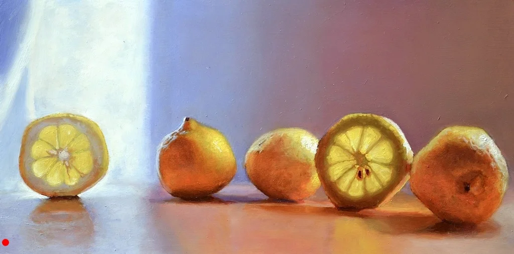 lemons by window light
