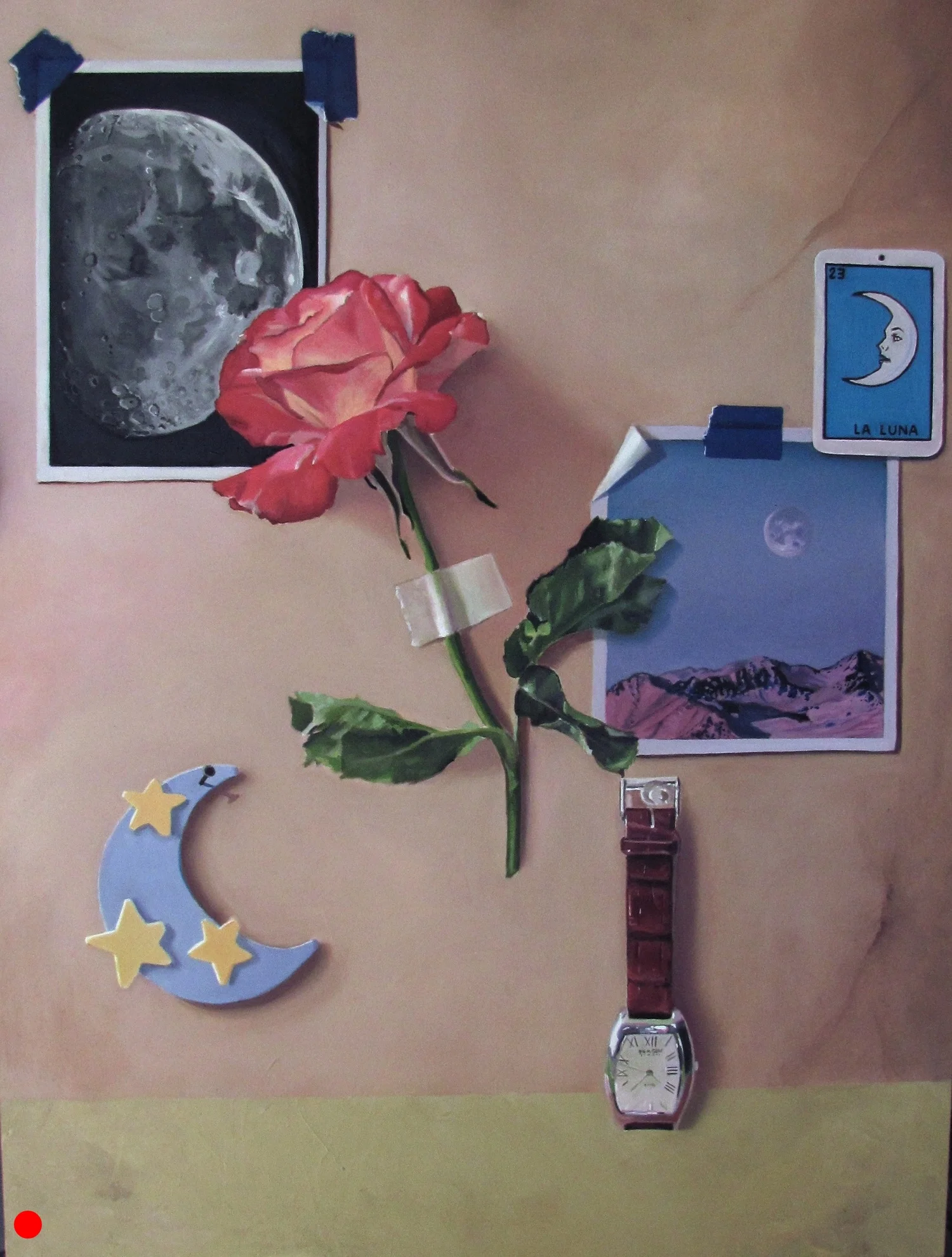   Five Faces Of The Moon  oil on wood panel 16 x 20  sold    