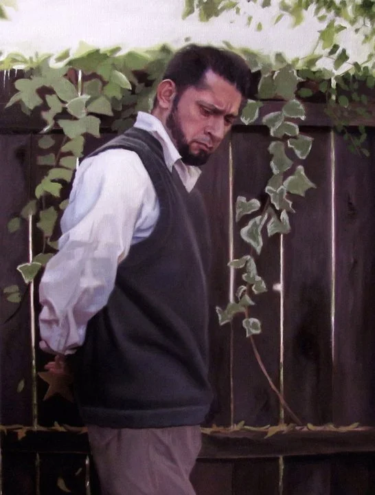  walking by the garden  16x20 