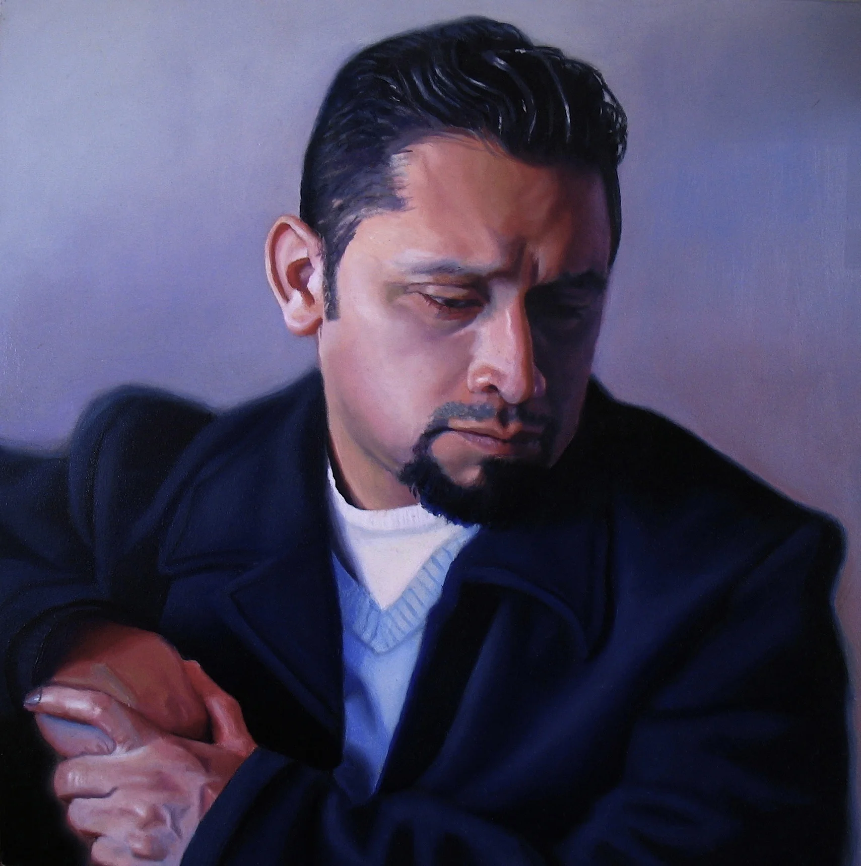  portrait of artists 2006  oil on board 12x12 