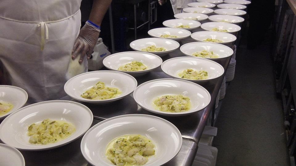 Plating the groundfish ceviche