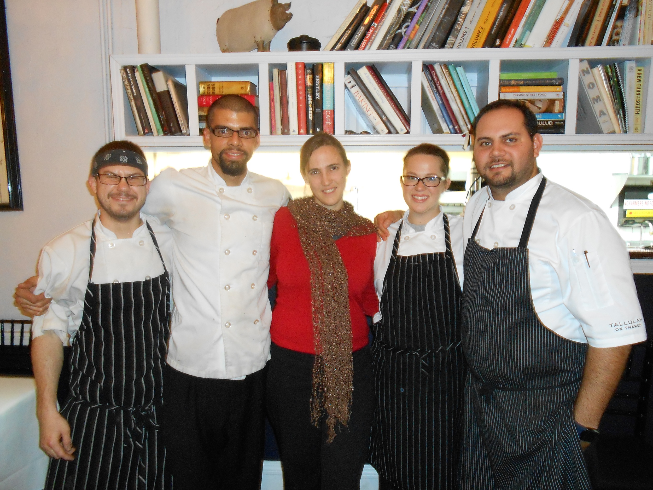 Sarah Schumann (Eating with the Ecosystem) with Chef Jake Rojas and his team