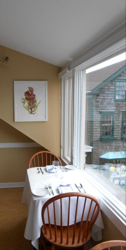 The walls were adorned with whimsical seaweed prints created by Jamestown artist Mary Chatowsky Jameson.