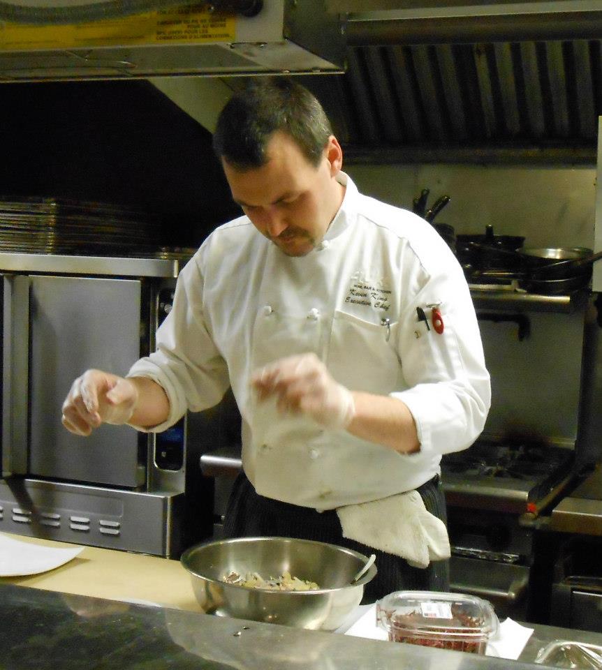 The man behind the meal: Chef Kevin at work in the kitchen.