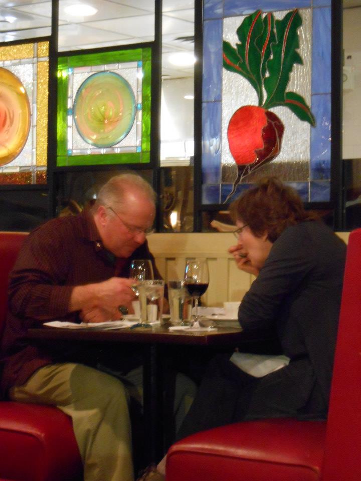 Guests enjoy the chowder.