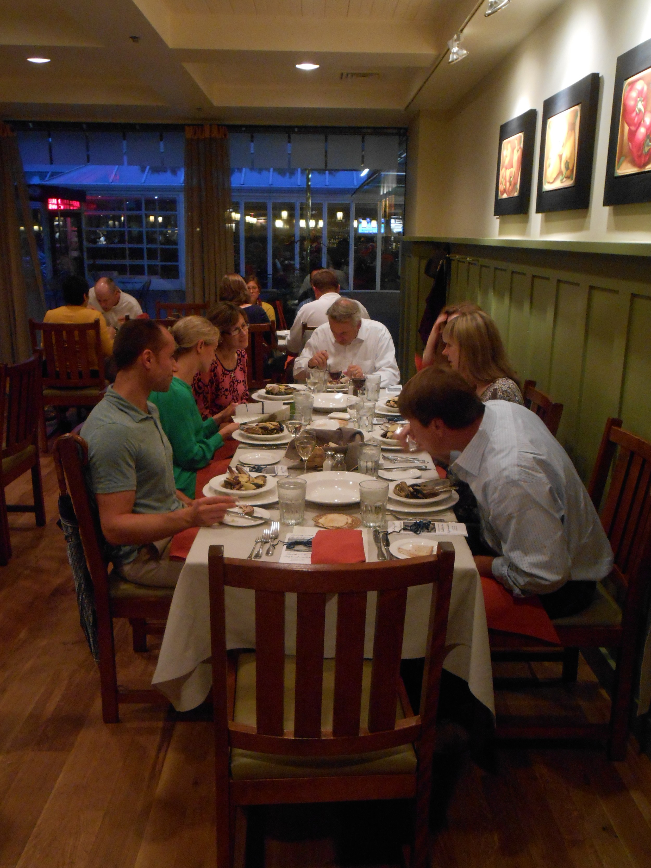 Guests dig into the shellfish dish.