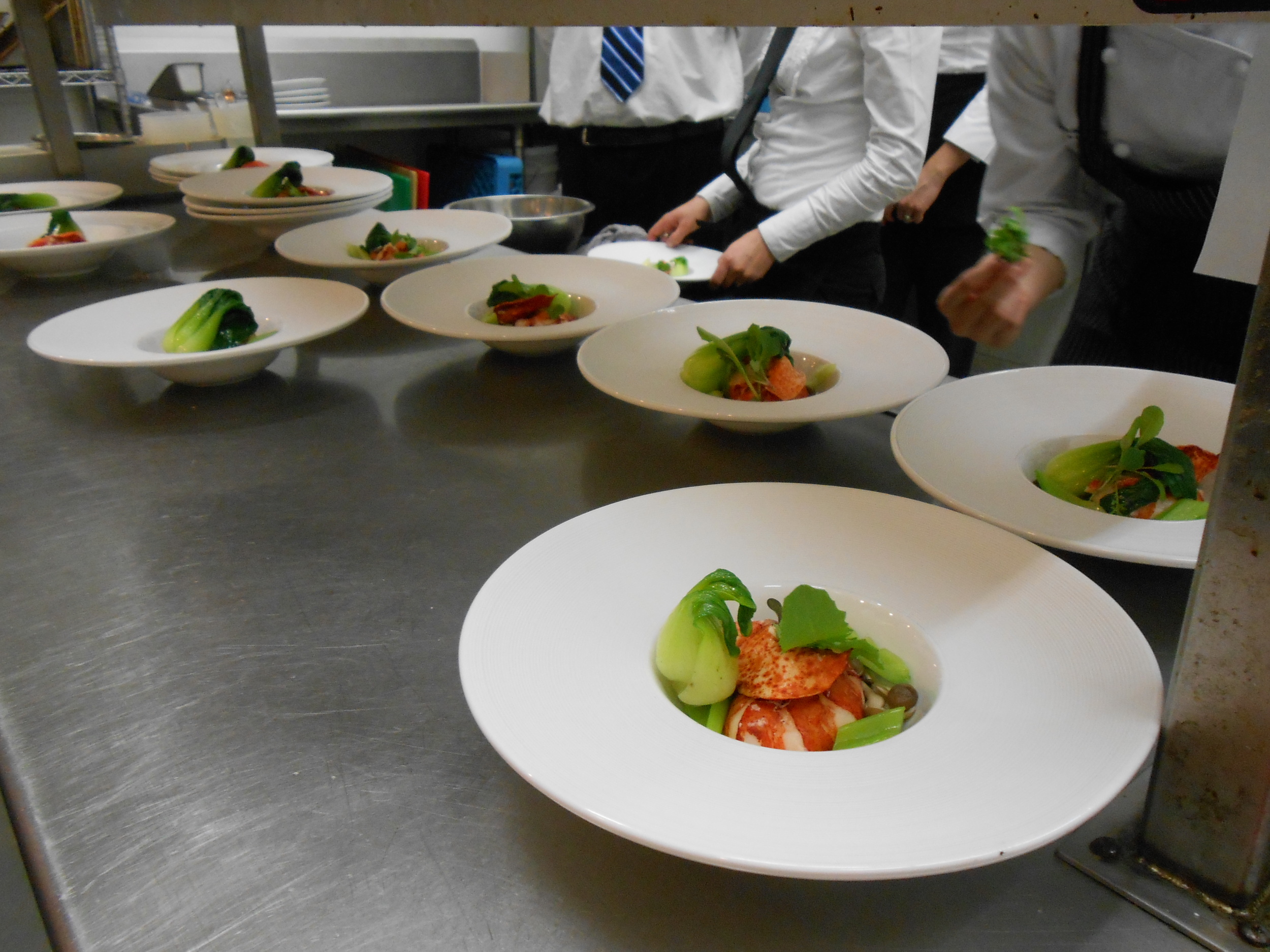 Plating the lobster course
