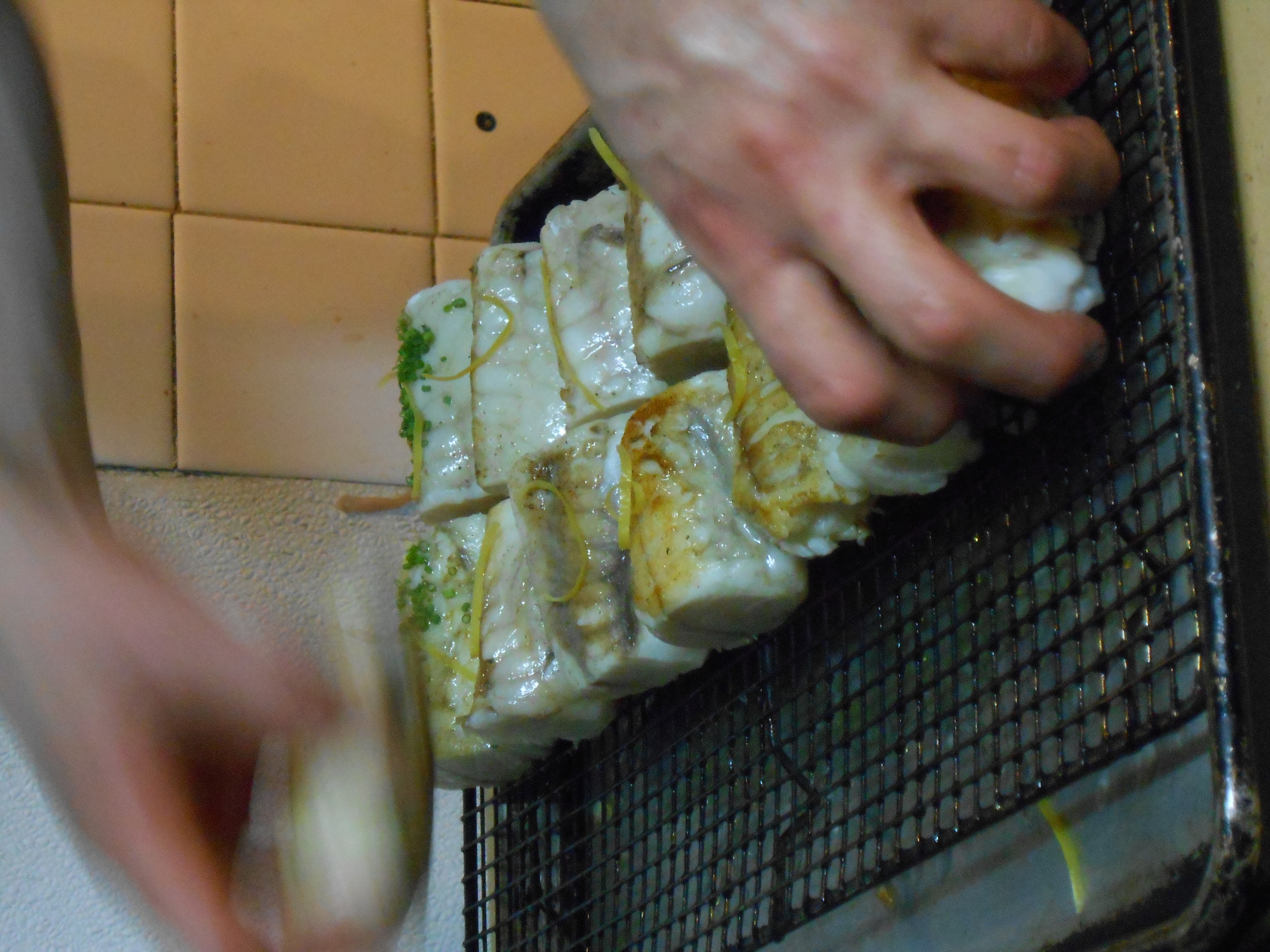 Preparing the monkfish