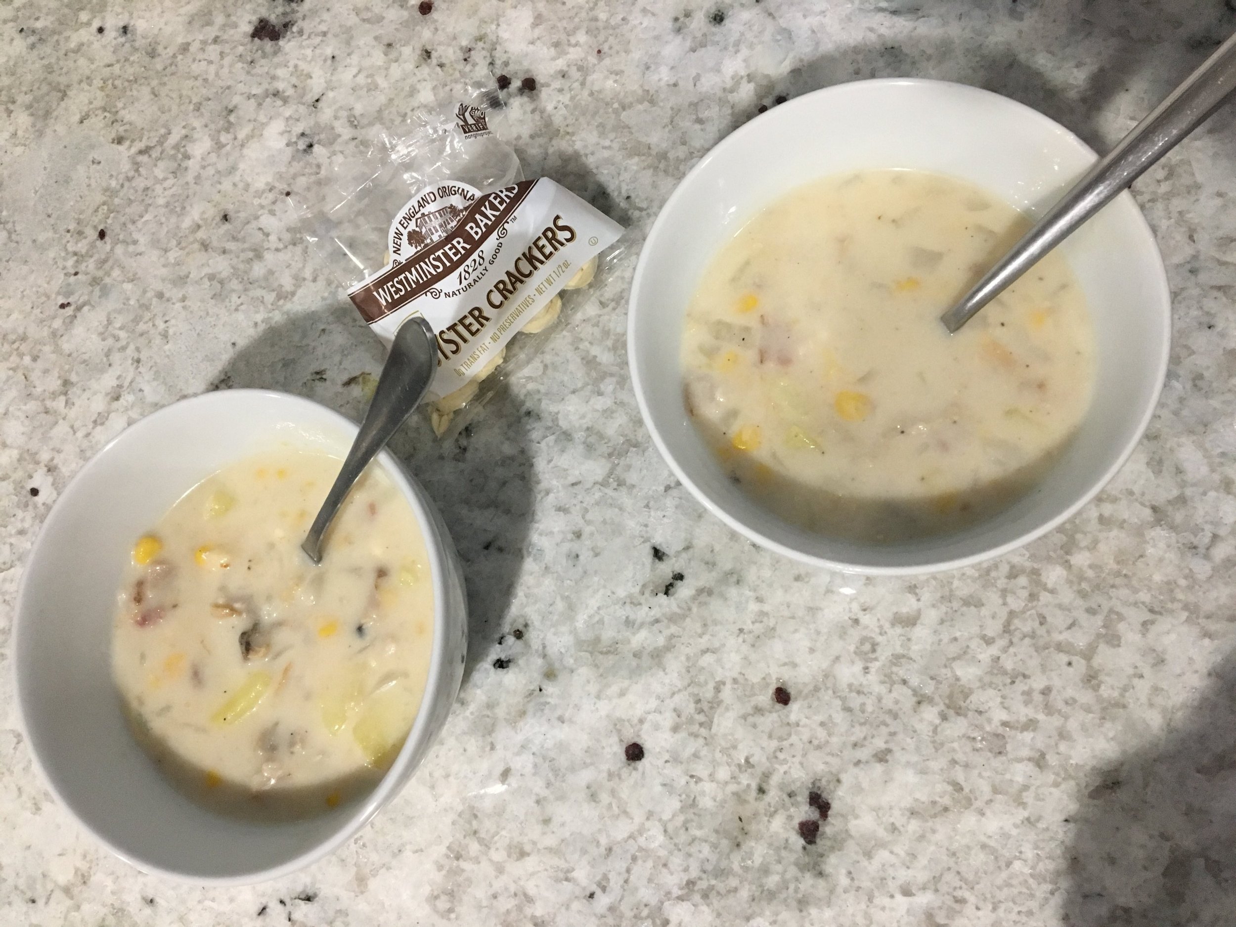 Pollock and ocean quahog chowder