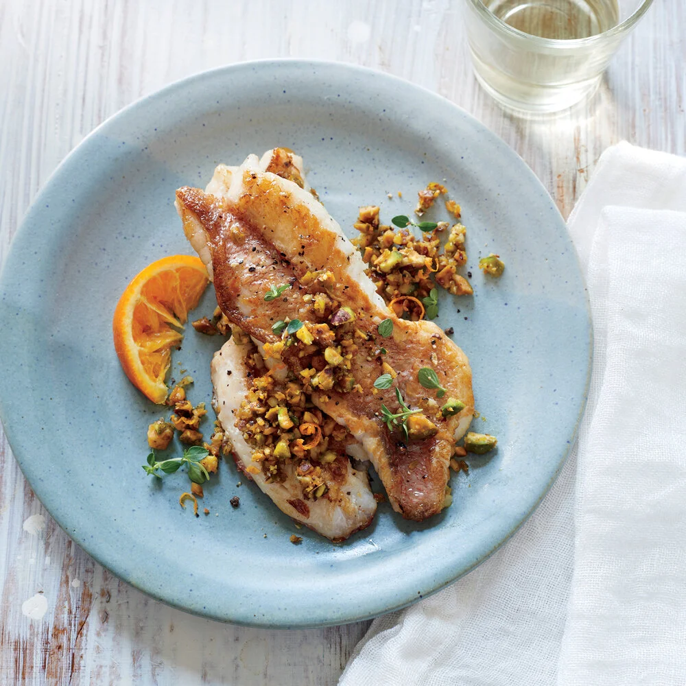 Sautéed Acadian Redfish with Pistachio and Orange Pesto — Eating with ...