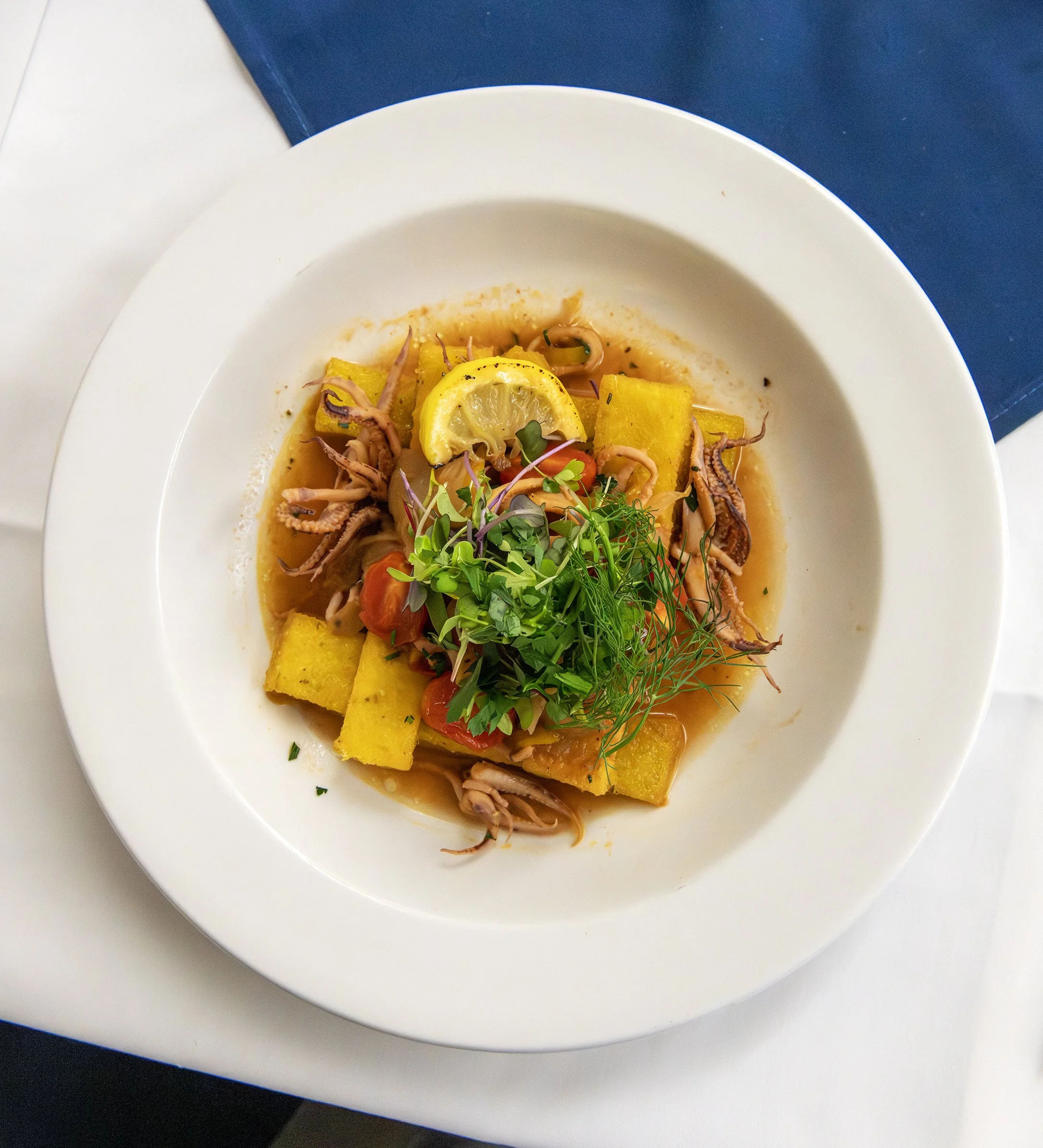 Spring Calamari &amp; Fennel Stew Served over Crispy Polenta Fries -Warwick Area Career and Technical Center