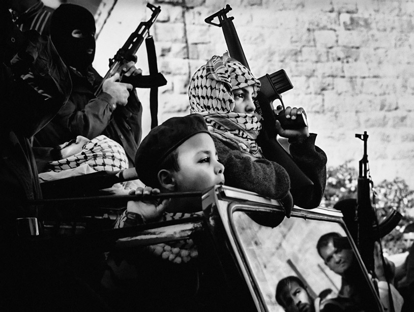 Young Fatah members at the funeral of a martyr