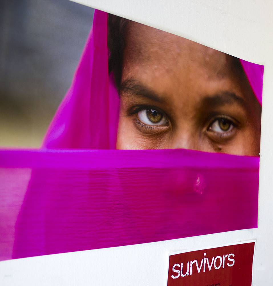 A temporary version of "Unearthed: Stories of Courage in the Face of Sexual Violence" was exhibited at the NGO forum, “Initiatives to Prevent Violence Against Women in Asia Pacific Region”, part of the United Nations’ 59th Commission on the Status of Women (CSW) , March 2015. Photo: Taylor Hynes.
