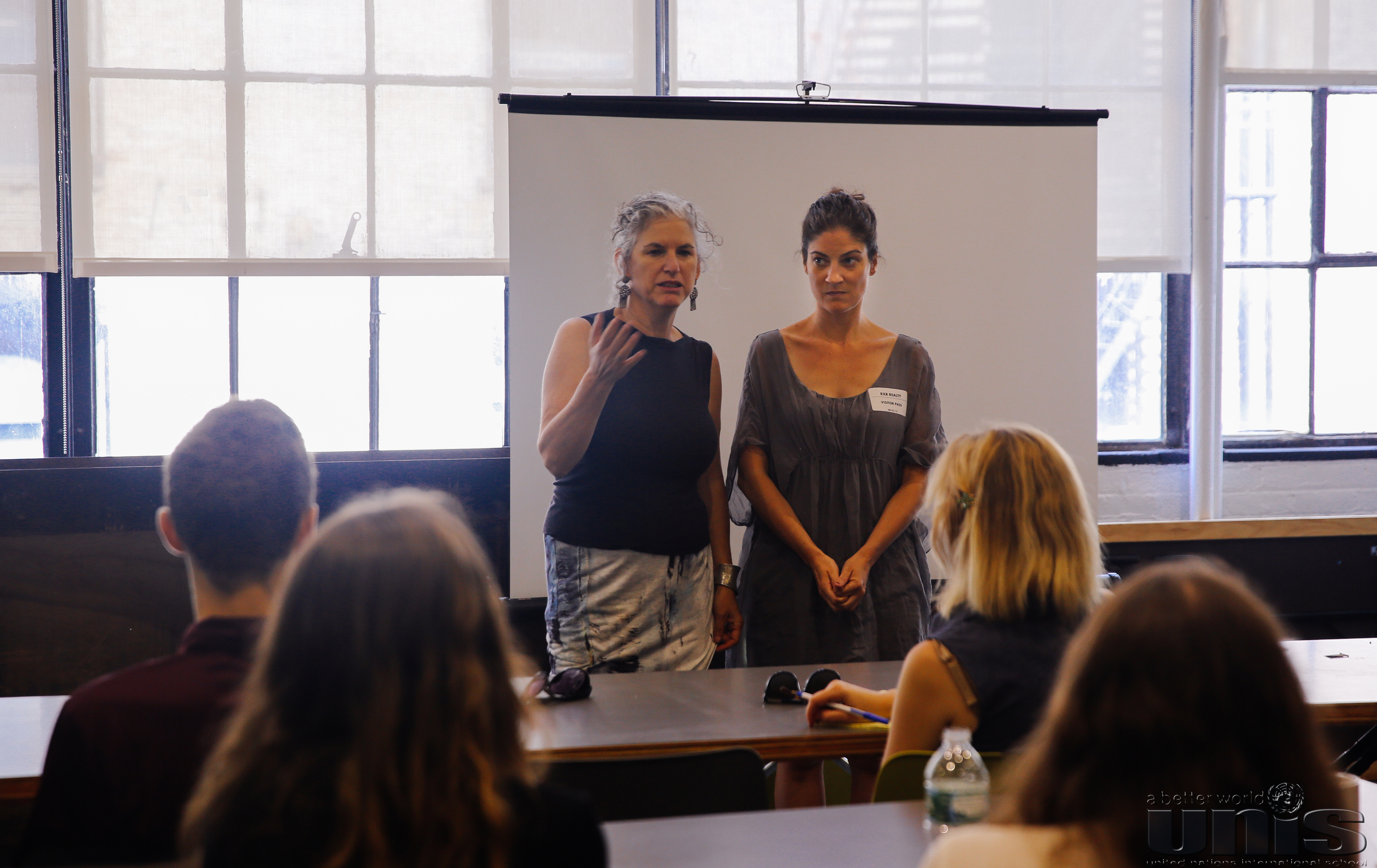 Abby MacPhail of UNIS, and Leora Kahn of PROOF. Photo courtesy of Ligeia Moltisanti.
