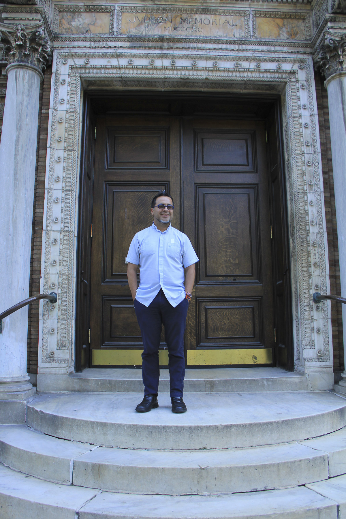  Juan Carlos Ruiz standing outside Judson Memorial Church in Washington Square Park, New York – August 17, 2017. 