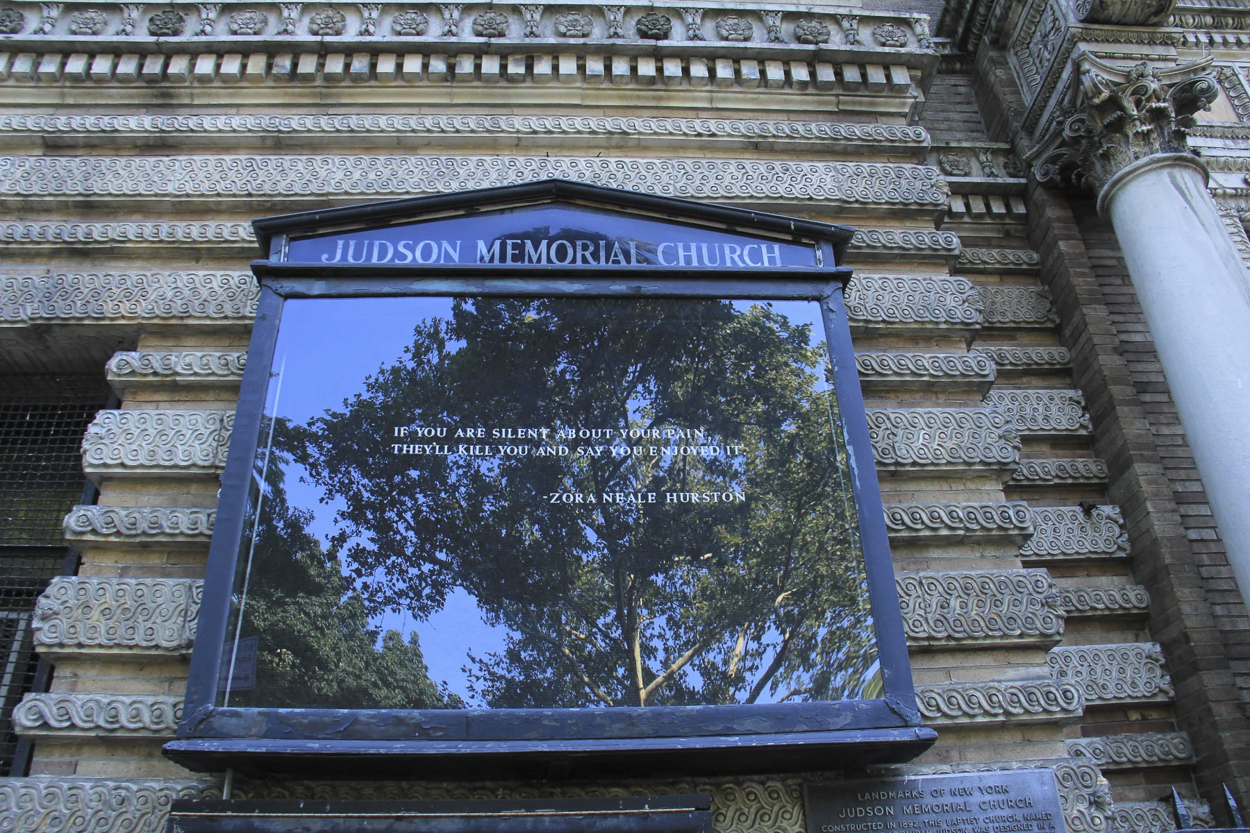Judson Memorial Church hosts the Coalition’s weekly meetings with undocumented immigrants at which dozens of volunteers help to educate immigrants on their rights in America as well as how to protect themselves and their families when facing discrimination, detention, or deportation. Judson Memorial Church in Washington Square Park, New York – August 17, 2017