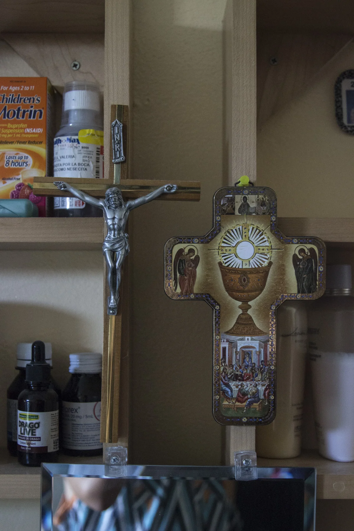 Alongside family pictures, the apartment is decorated with a number of religious figures and images. August 22, 2017.