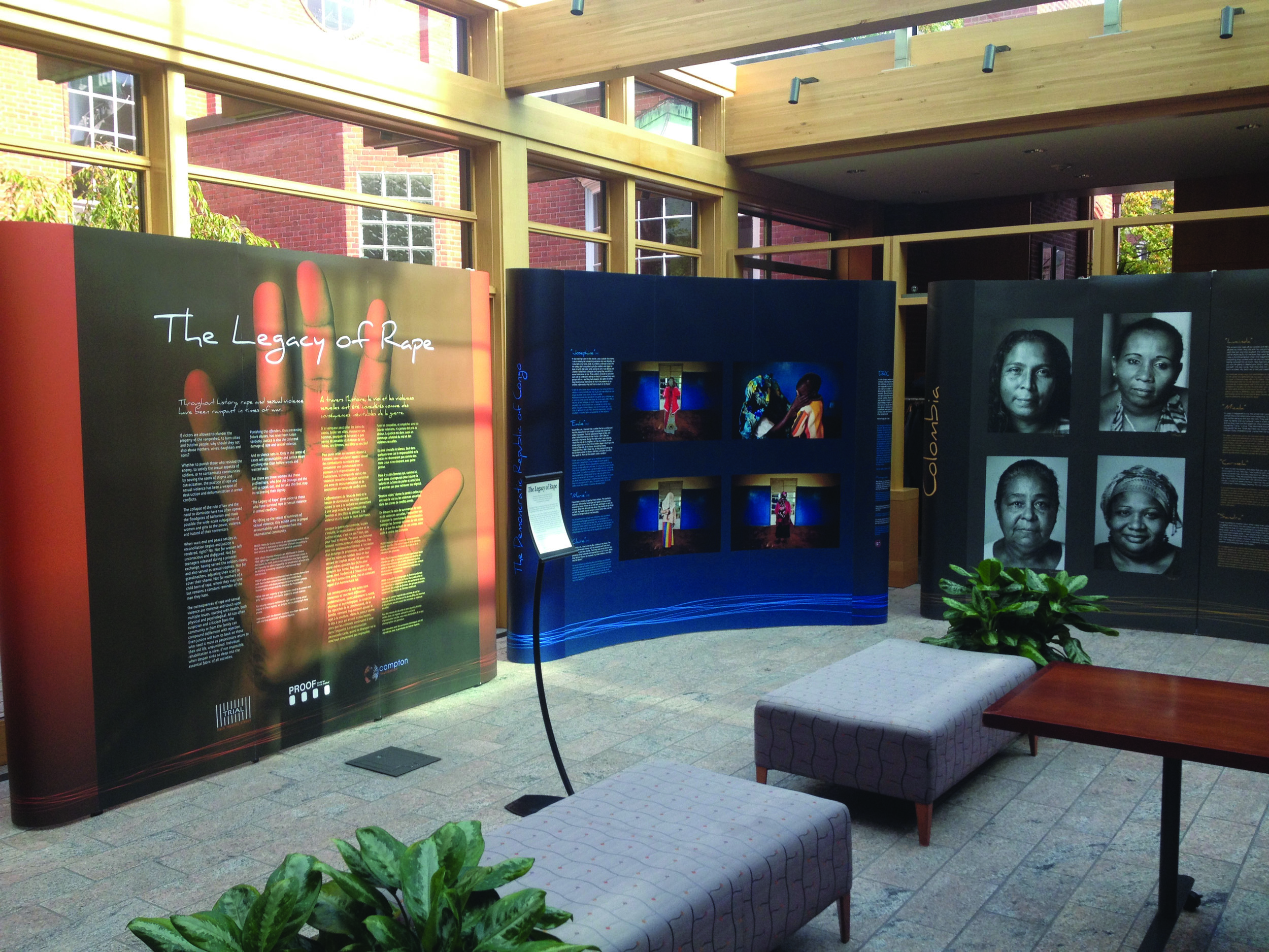 The Legacy of Rape exhibition, on display at Yale University