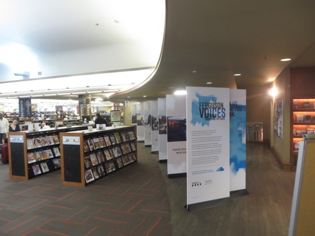 Ferguson Voices: Disrupting the Frame exhibition, on display at the St Louis Public Library