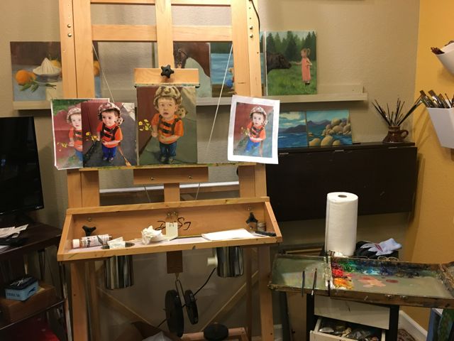 On Sat. I finished up this portrait. I was working from multiple references to get the likeness and gesture of the boy.