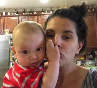 Harvey James and I have lots of fun together. He loves looking in the mirror and grabbing everything, including my face!