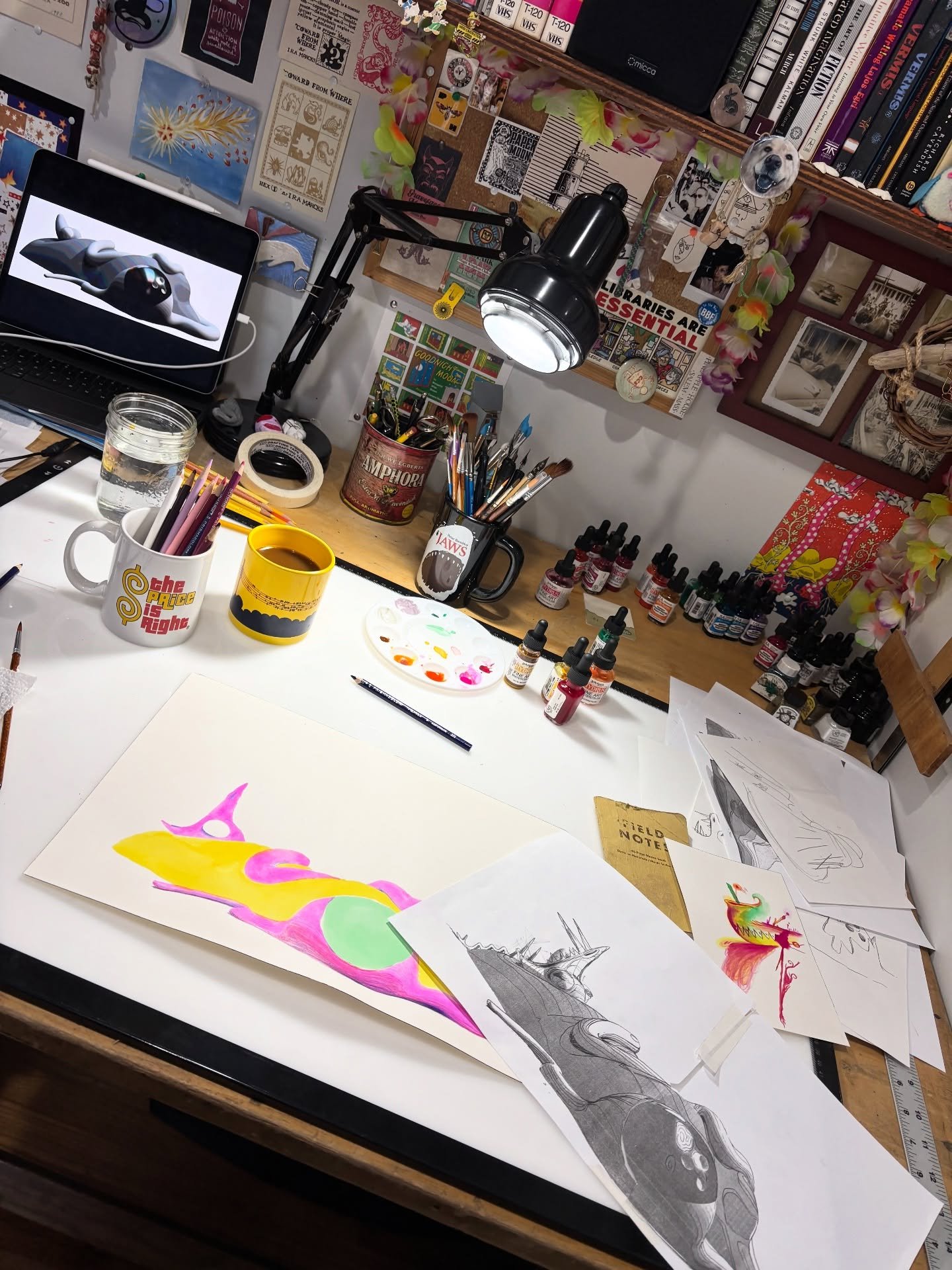 My digital tools are ruining my relationship with art. But they are impossible to escape. I still love them all! The best solution I can come up with is to reshuffle their role in my process. How? Every few days I throw every art tool I own up in the