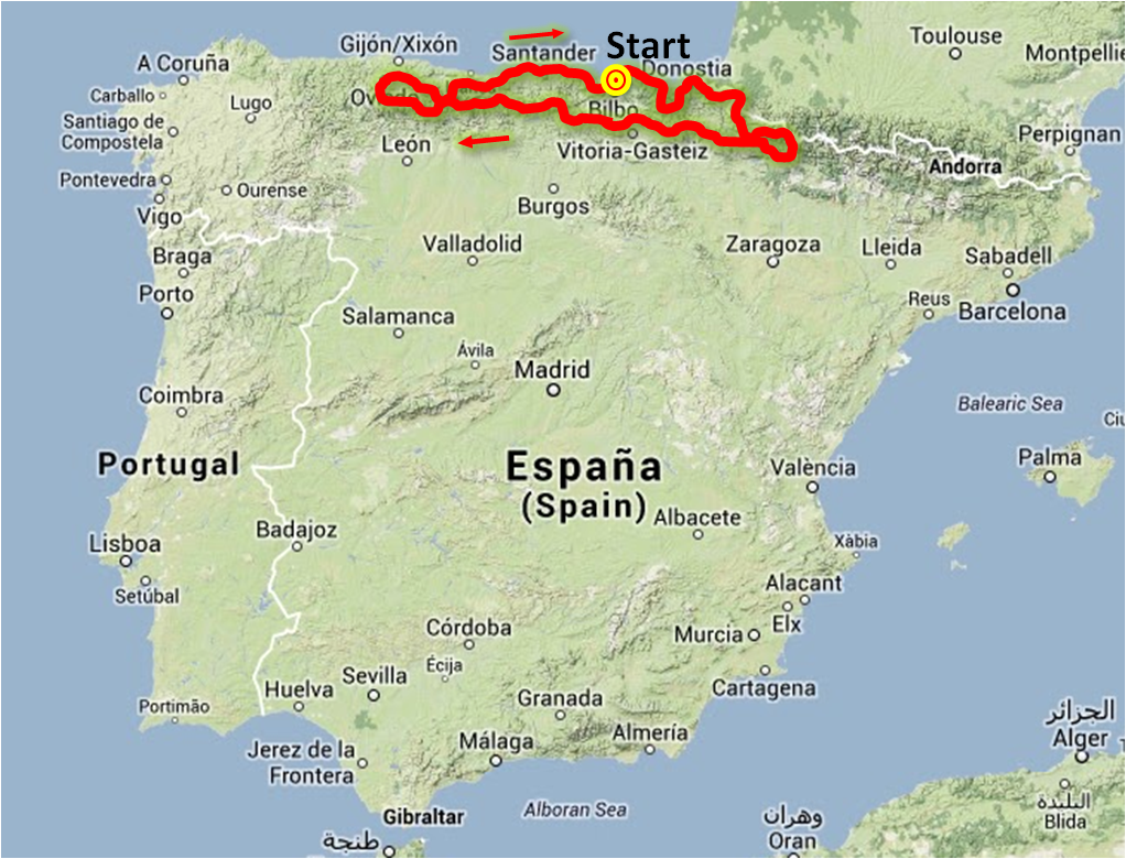 20131027 North and Pyrenees Route All Spain.png