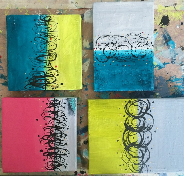Tiny Paintings Mixed Media 
