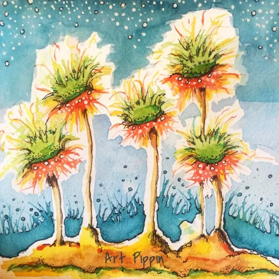 'Surprise Flower' - Watercolor 8'x8'