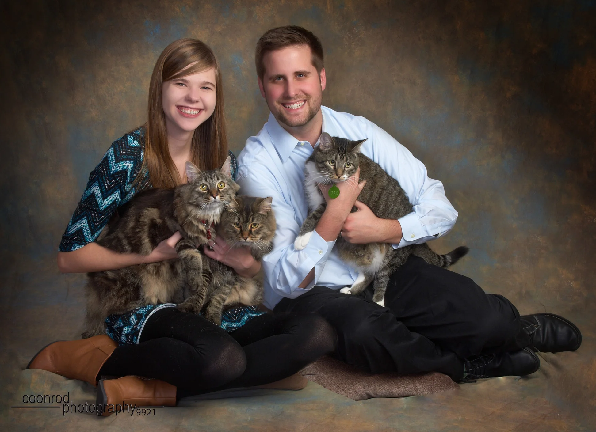 This Portrait may not look that "crazy" or "daring", but YOU try bringing THREE CATS...