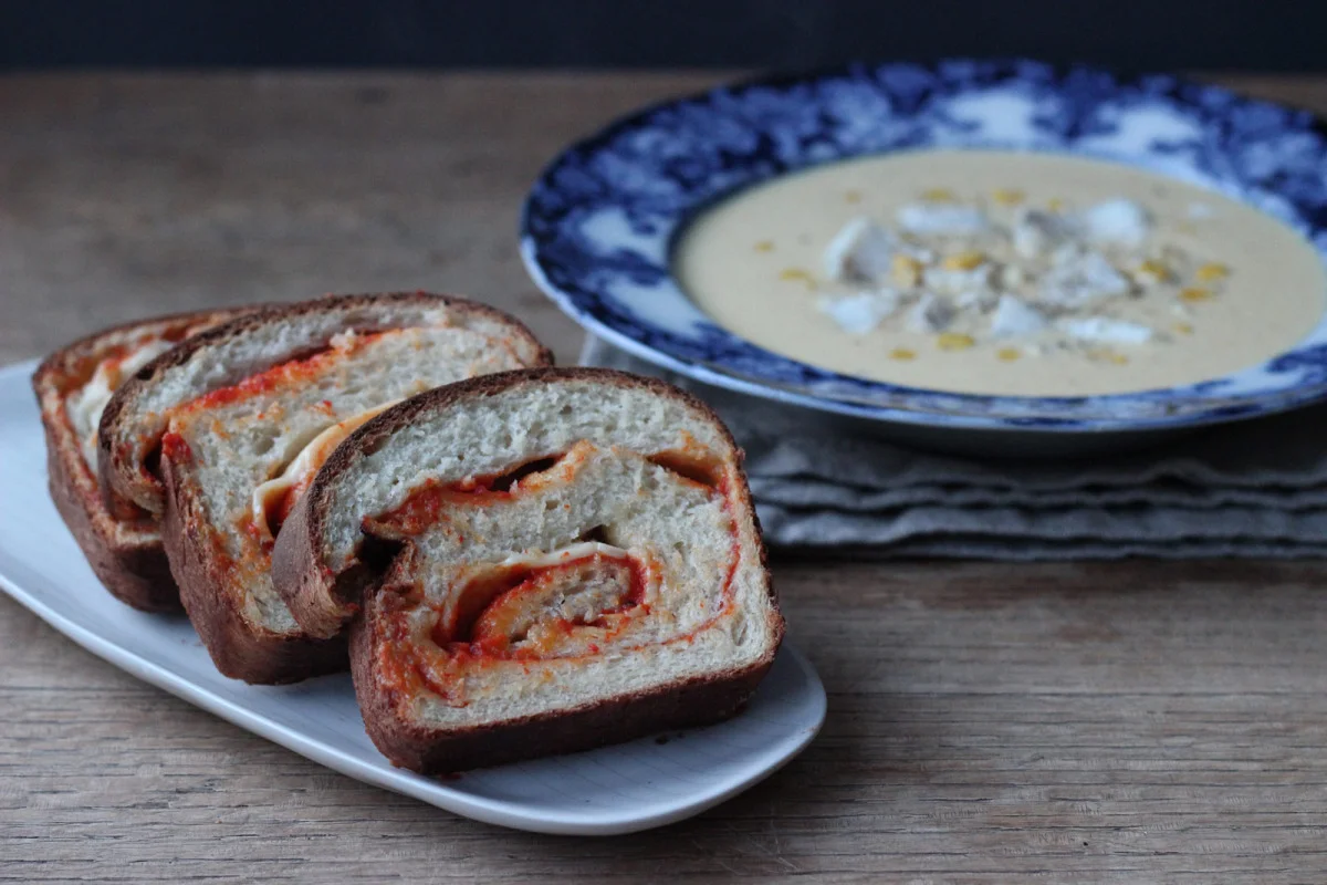 Haddock Chowder and Swirl Bread