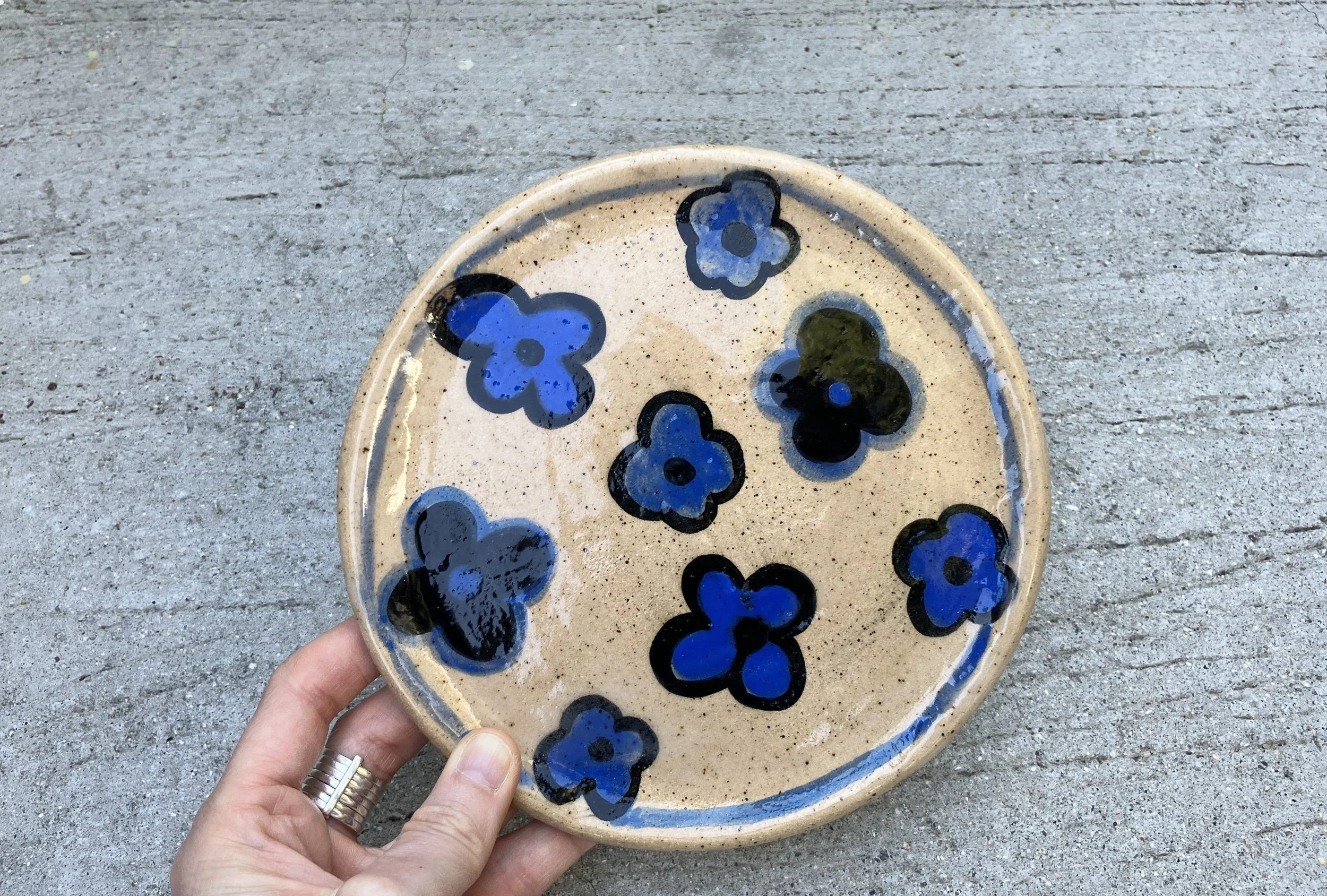 Blue Flower Plate