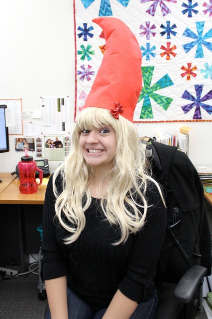 Patty kicked off the fun by stealing Joyce's cap!