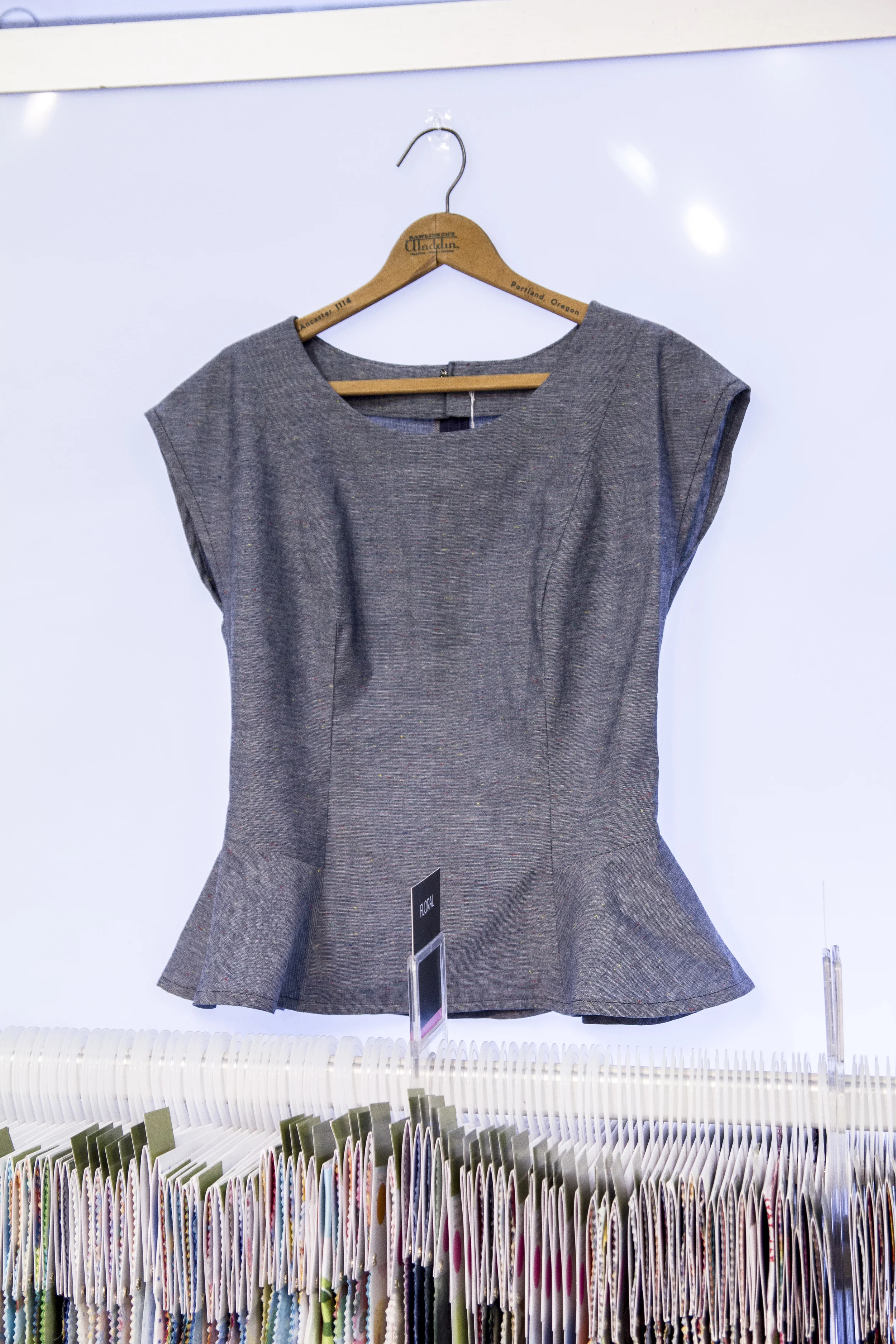 Lisette Attache Peplum /Simplicity 1666 (Chambray Union).