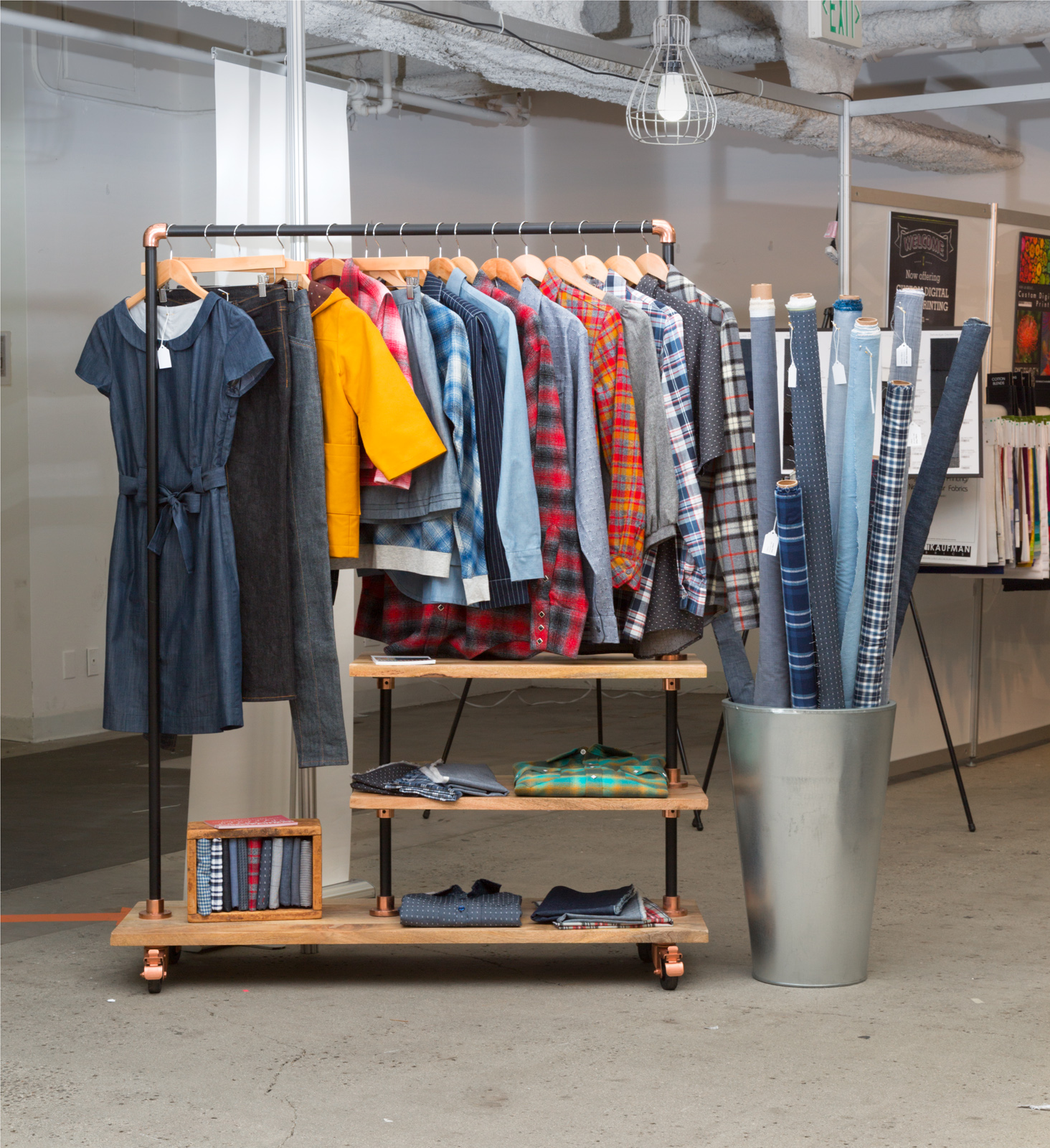 Front dress: Bistro Dress by Liesl + Co , made by Devon Iott , featuring Chambray Union.
