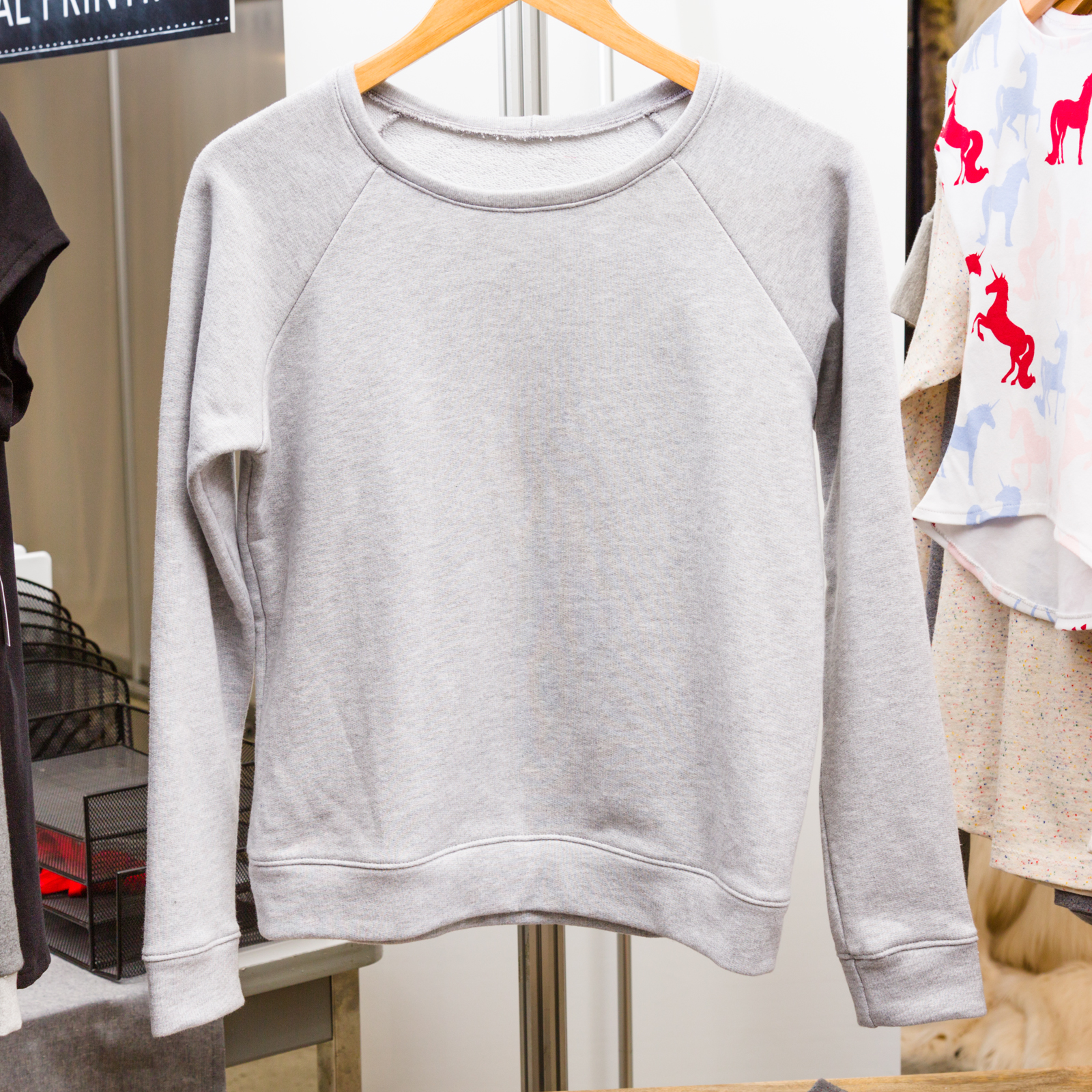 Linden Sweatshirt designed by Grainline Studio , made by Knitty Bitties, featuring French Terry Light Grey