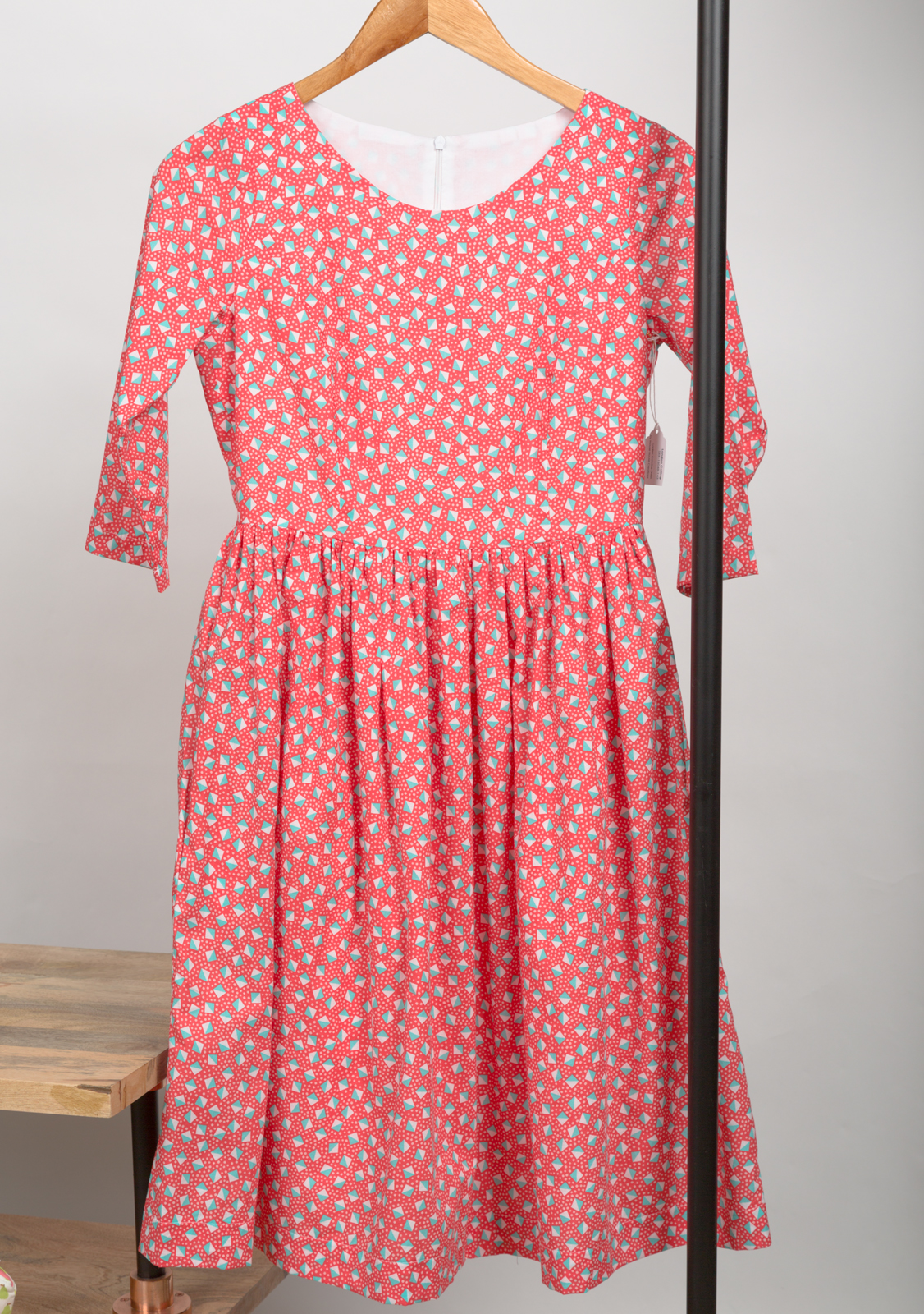 LADIES' CAROLINE DRESS DESIGNED BY MOUSE HOUSE CREATIONS , MADE BY PINK SUEDE SHOE , FEATURING LONDON CALLING (SRK-16048-143)