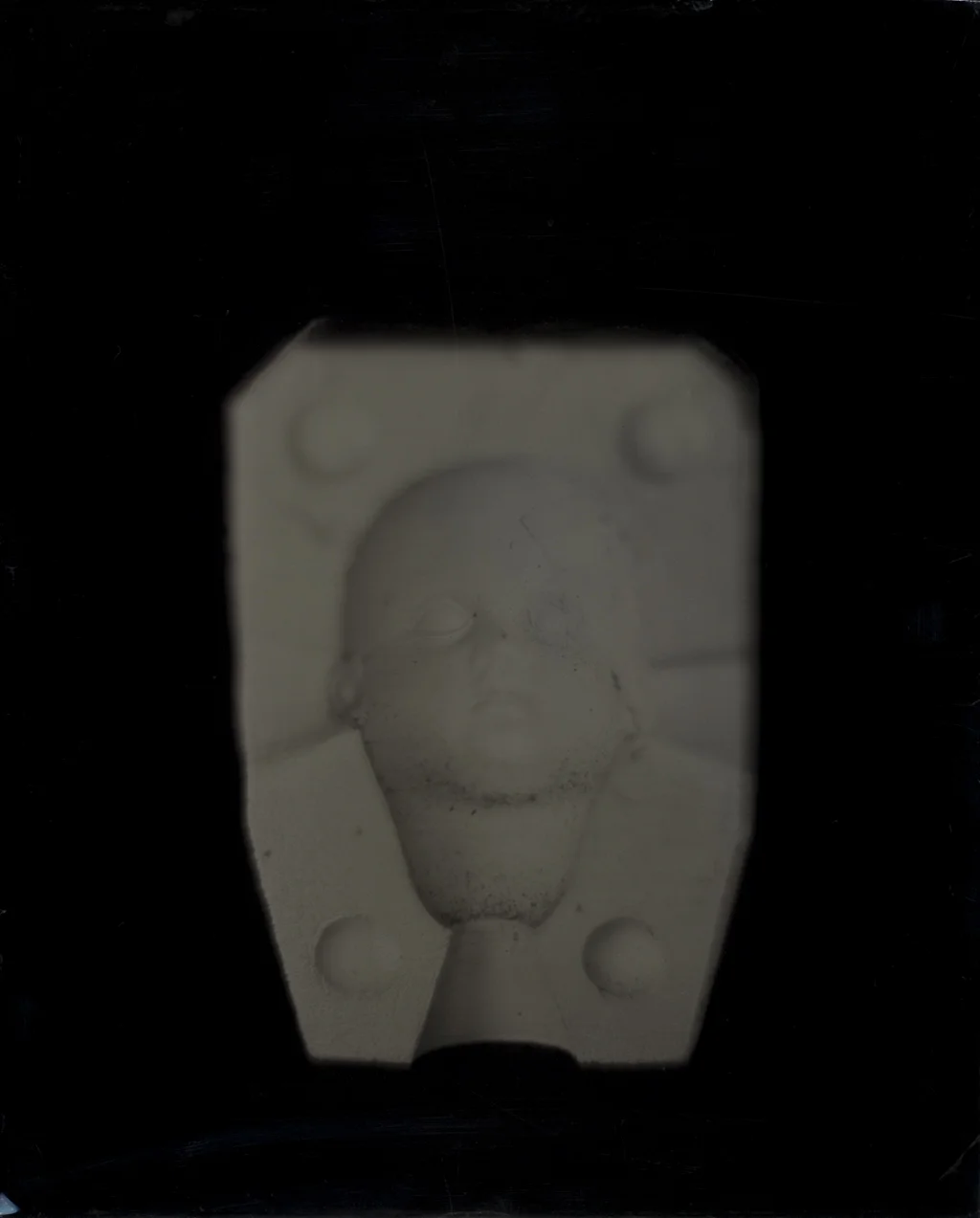 Wetplate collodion tintype of a plaster mould