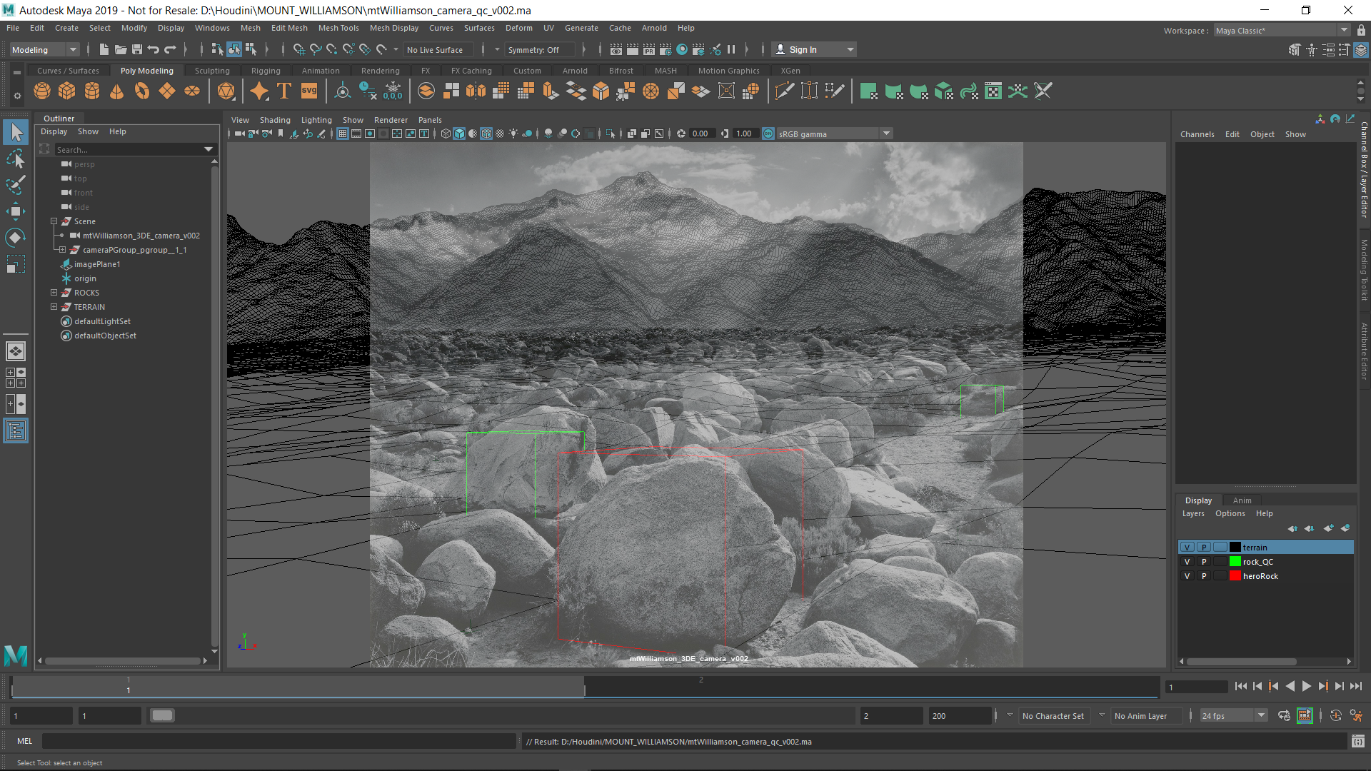 In Maya QC of ground with 1m cubes. It’s looking good!