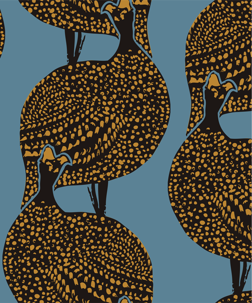 Lady Bird linen fabric and wallpaper, Mitas & Co.
