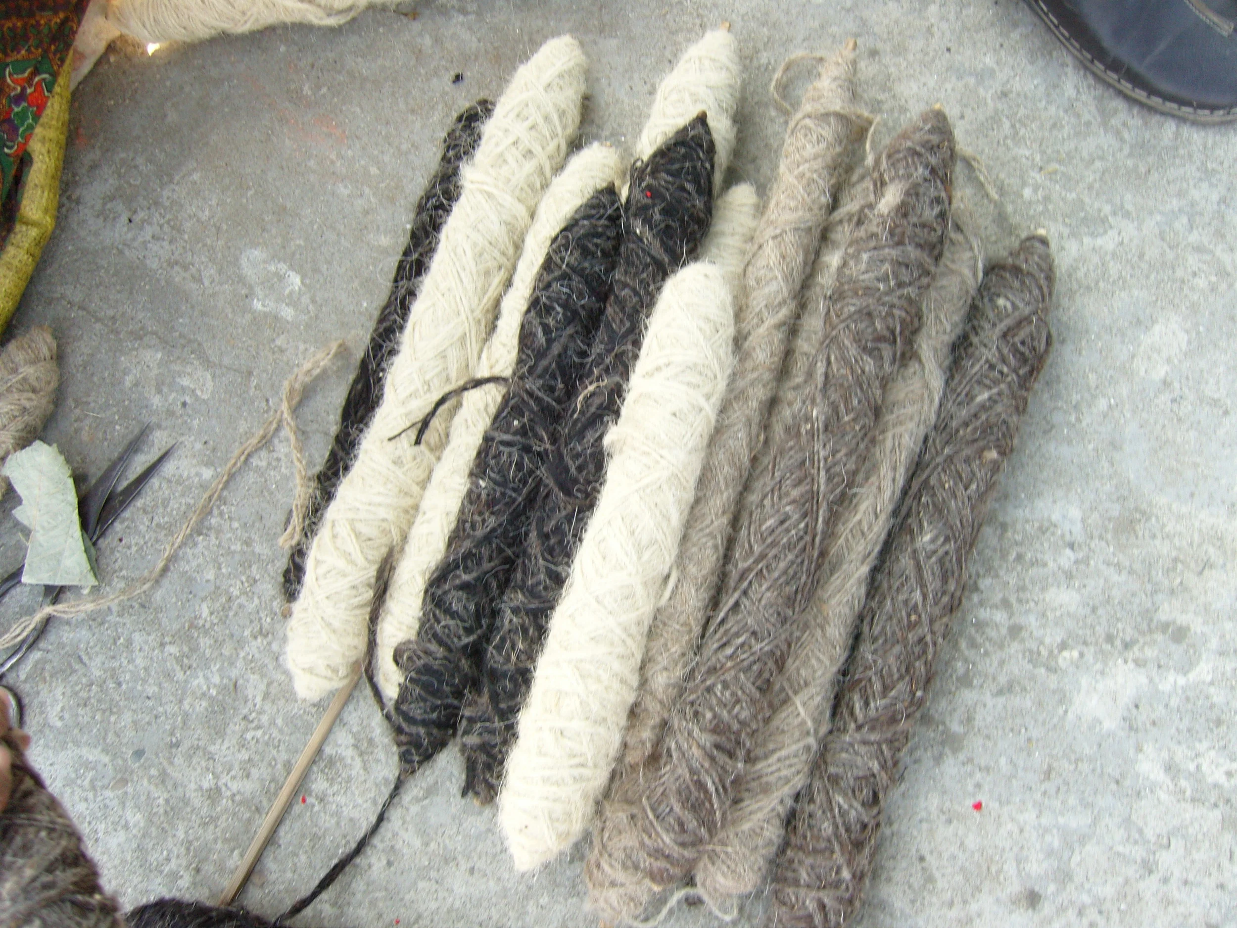 The wool is undyed, and remains its natural colour