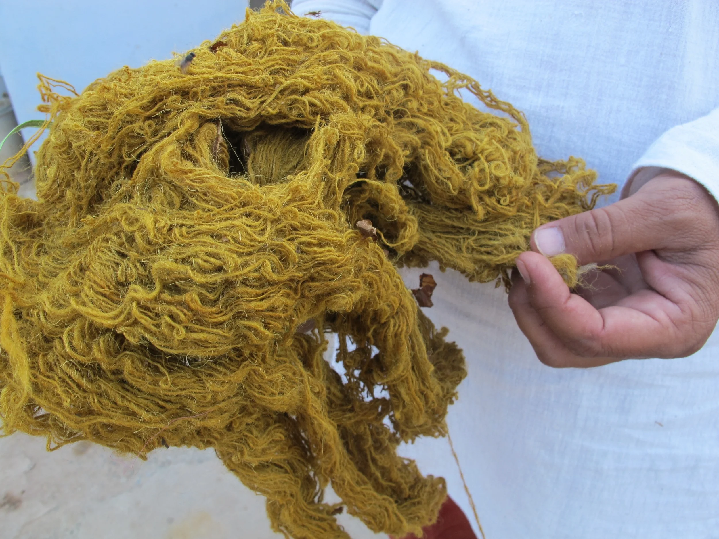 Wool dyed with onion skins, Kutch