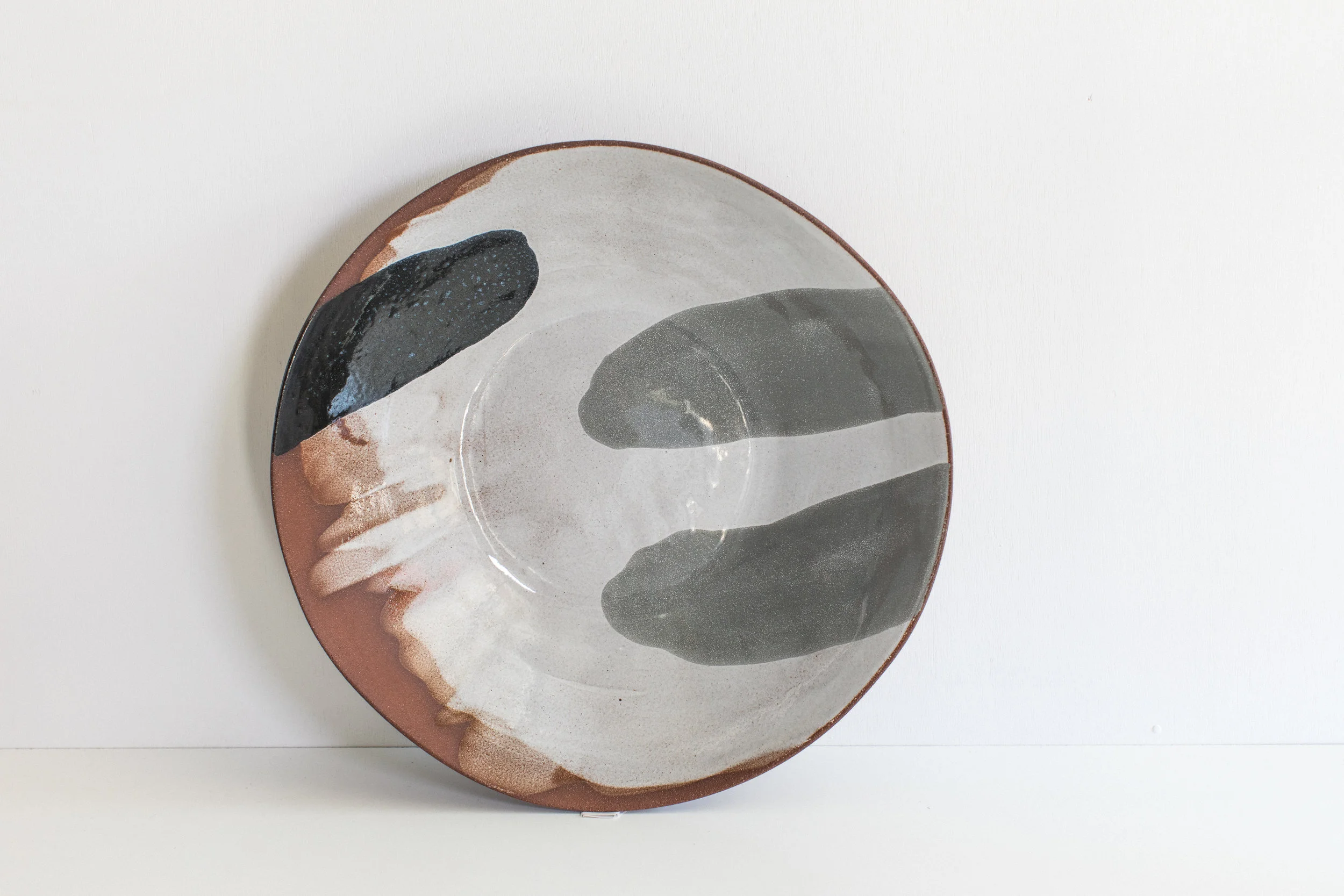Large serving bowls hand rolled and press moulded
