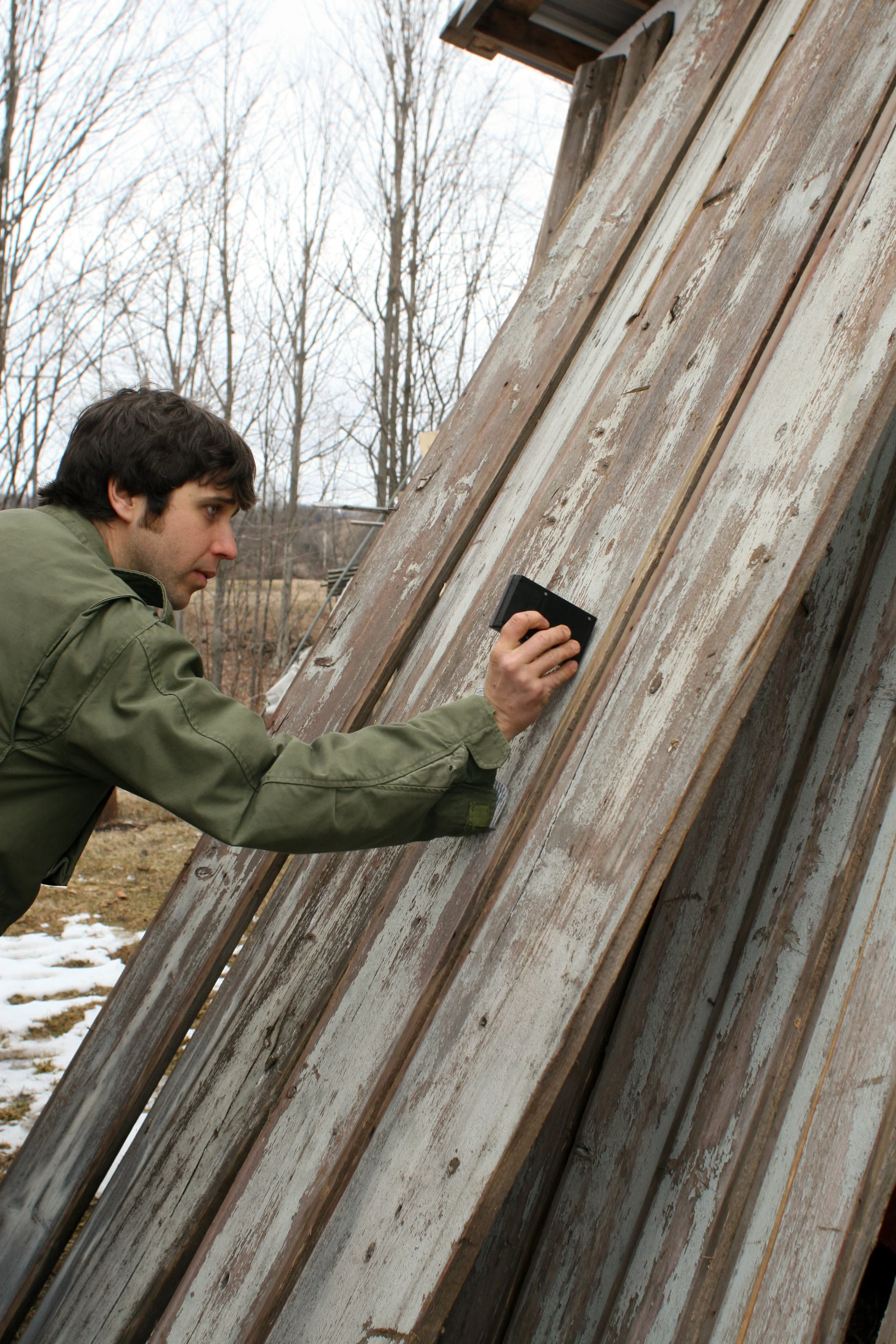 Checking the moisture content to make sure they're good to go.