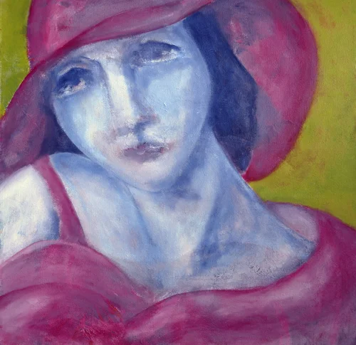 La dame au chapeau rouge (Woman in a Red Hat), January 2014 20"x20", acrylics on canvas