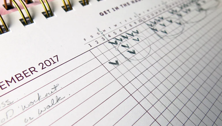 I split the BOD workouts and hikes & walks into two separate lines, tracking them separately. In case you're curious, that top line is tracking how many times I floss my teeth - also a part of maintaining physical health!